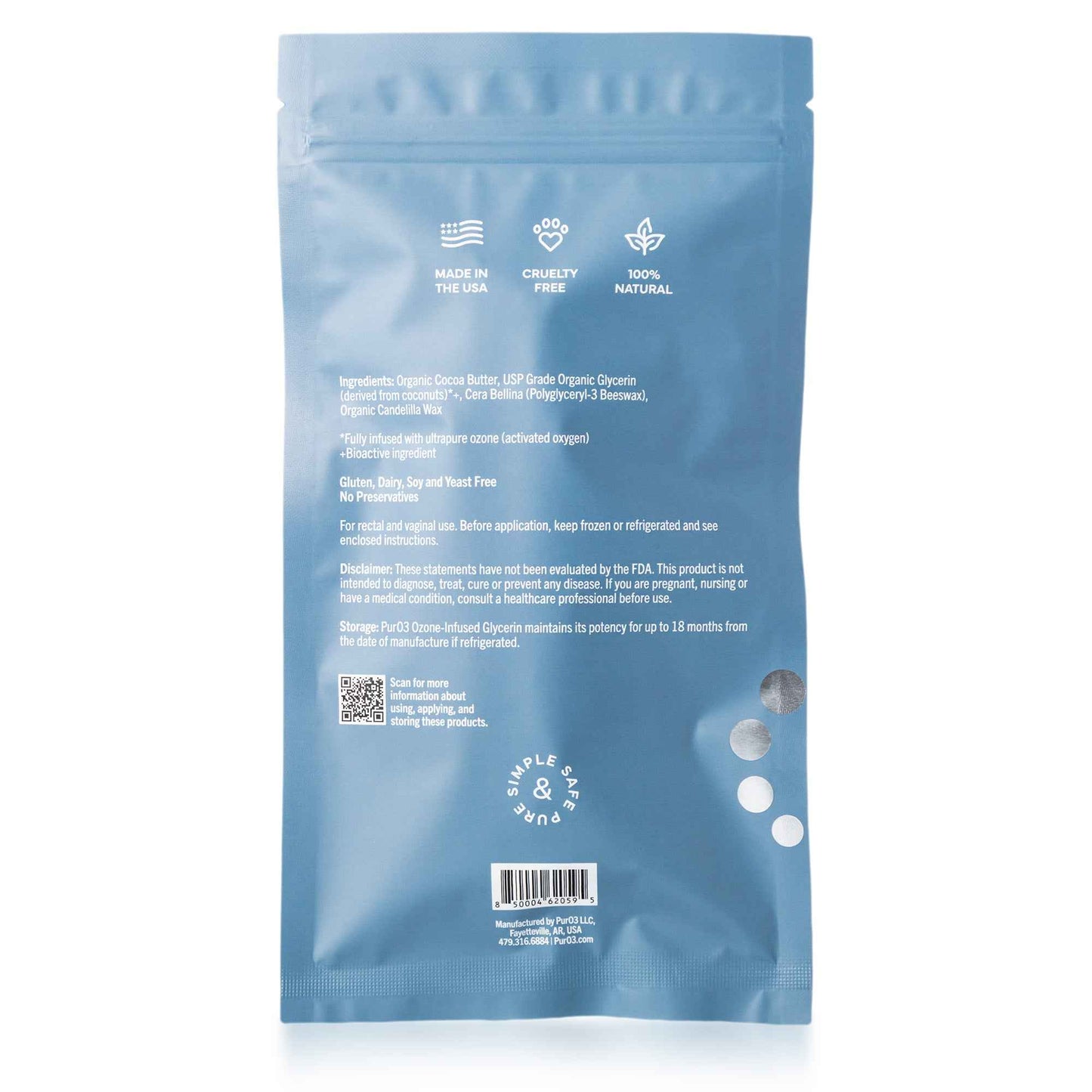 Ozone-Infused Glycerin Suppositories