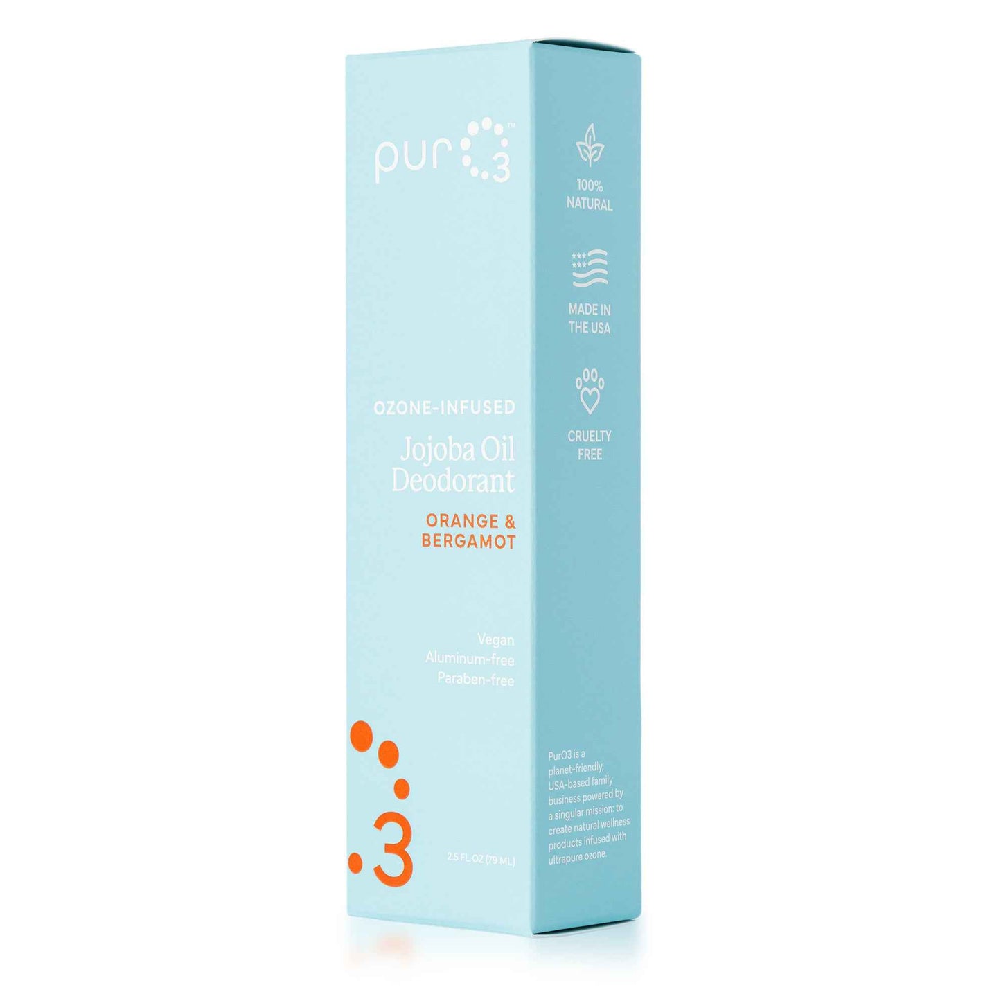 Ozone-Infused Jojoba Oil Roll On Deodorant - Orange & Bergamot
